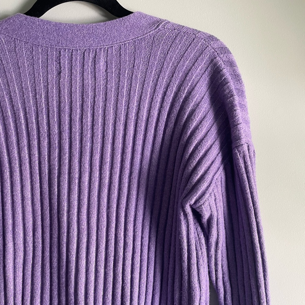 Loft Ribbed Purple Cardigan - Picture 7 of 8